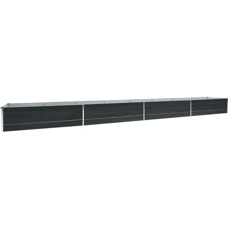 

vidaXL Arriate de acero galvanizado gris antracita 600x80x45 cm - Antracita