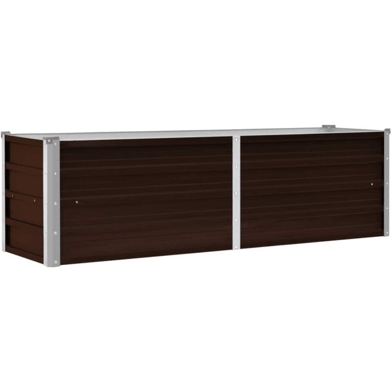 

vidaXL Arriate de acero galvanizado marrón 160x40x45 cm - Marrón