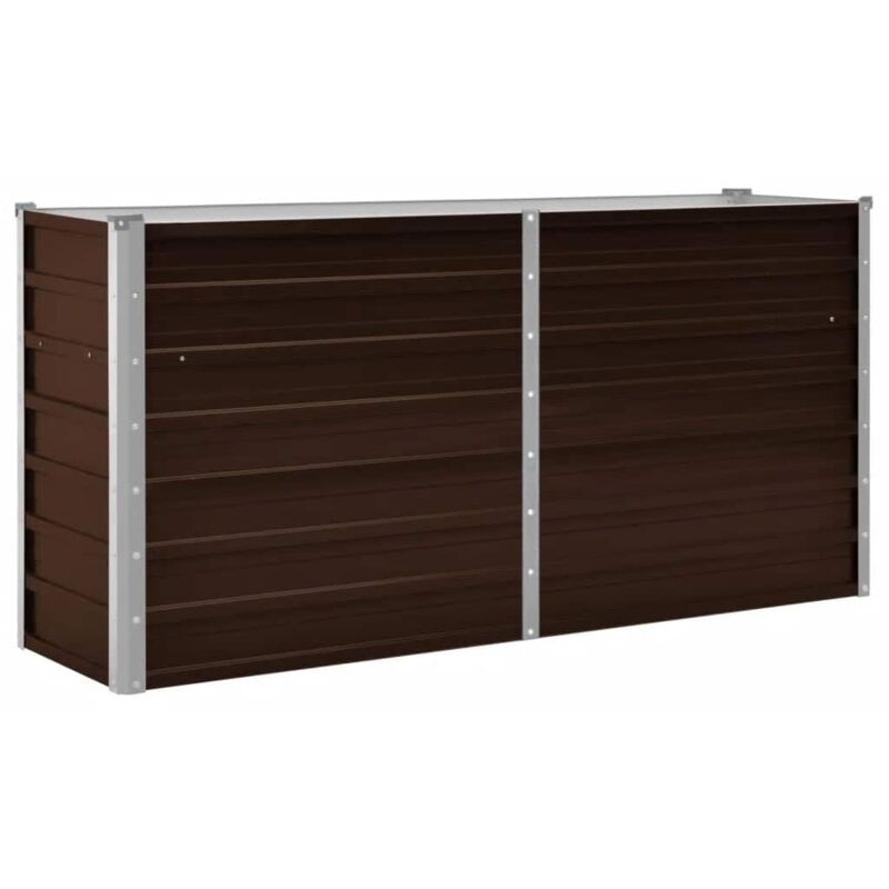

vidaXL Arriate de acero galvanizado marrón 160x40x77 cm - Marrón