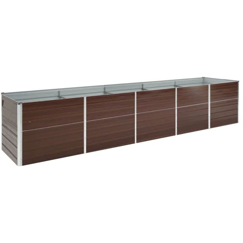 

vidaXL Arriate de acero galvanizado marrón 400x80x45 cm - Marrón