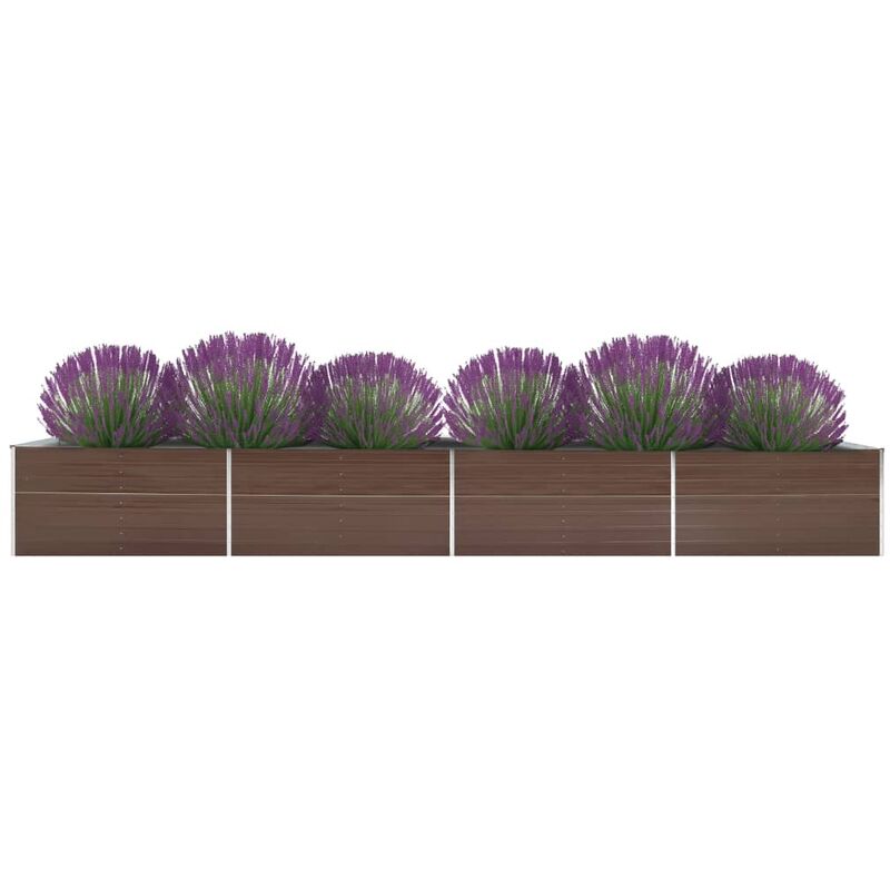 

Jardinera de acero galvanizado marrón 600x80x45 cm