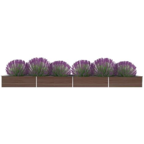 Jardinera de acero galvanizado marrón 600x80x45 cm vidaXL