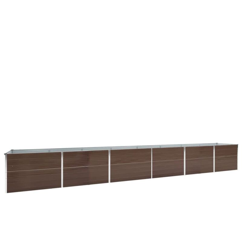 

vidaXL Arriate de acero galvanizado marrón 600x80x77 cm - Marrón