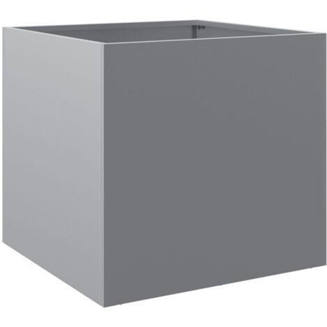 Jardinera de acero galvanizado plateado 49x47x46 cm vidaXL