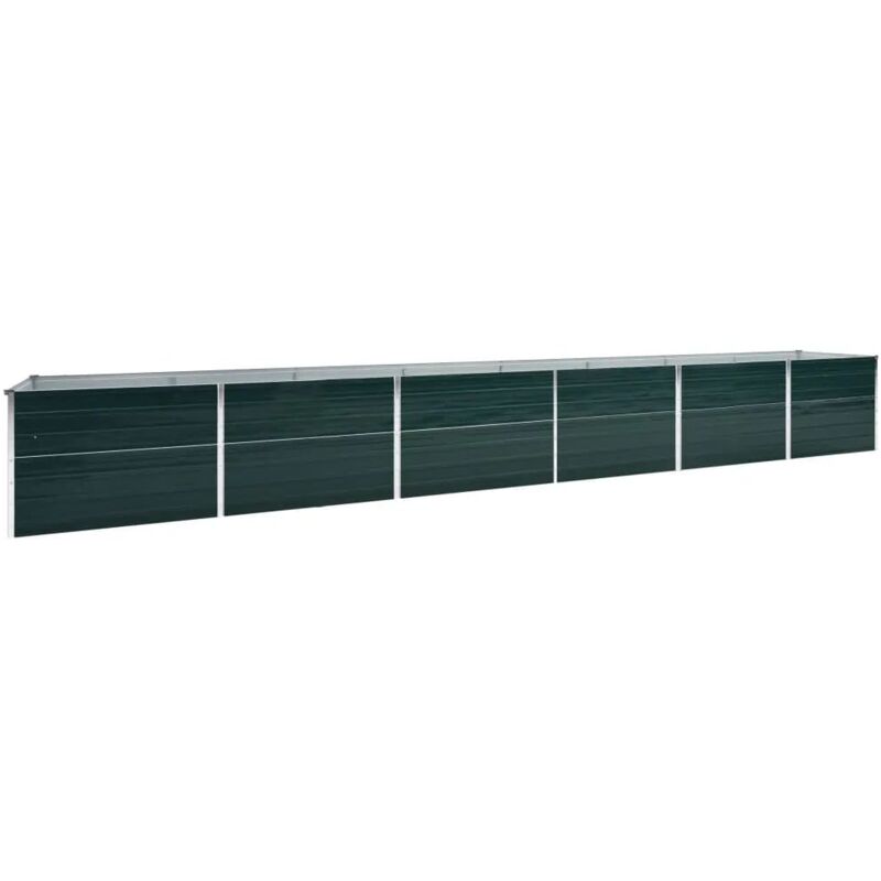 

vidaXL Arriate de acero galvanizado verde 600x80x77 cm - Verde