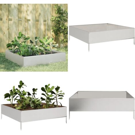 Jardinera de acero inoxidable 100x100x33,5 cm - Arriate - Acero inoxidable