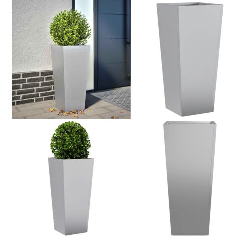 Jardinera de acero inoxidable 35x35x75 cm - Jardinera para plantas - Jardinera para flores