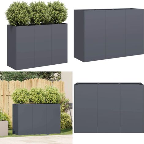 Jardinera de acero laminado en frío antracita 120x40x80 cm - Jardinera de acero laminado en frío - Jardinera para jardín