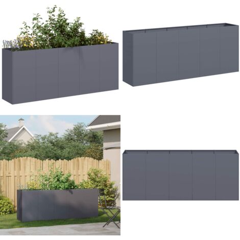 Jardinera de acero laminado en frío antracita 200x40x80 cm - Jardinera de acero laminado en frío - Jardinera para jardín