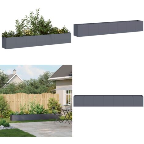 Jardinera de acero laminado en frío antracita 280x40x40 cm - Jardinera de acero laminado en frío - Jardinera para jardín