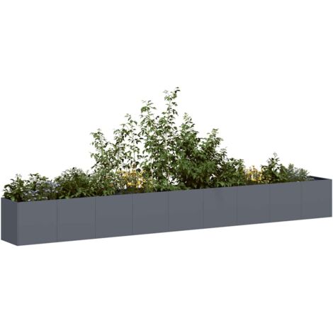 Jardinera de acero laminado en frío antracita 360x40x40 cm