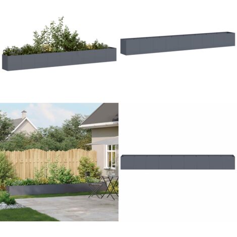 Jardinera de acero laminado en frío antracita 360x40x40 cm - Jardinera de acero laminado en frío - Jardinera para jardín