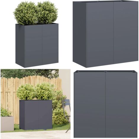 Jardinera de acero laminado en frío antracita 80x40x80 cm - Jardinera de acero laminado en frío - Jardinera para jardín