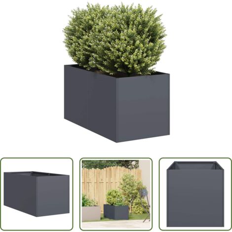 Jardinera de acero laminado en frío -  Jardinera de acero laminado en frío antracita 40x80x40 cm