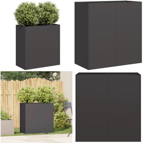 Jardinera de acero laminado en frío negro 80x40x80 cm - Jardinera de acero laminado en frío - Jardinera para jardín