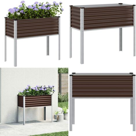 Jardinera de acero marrón 100x45x90 cm - Jardinera marrón - Jardinera exterior