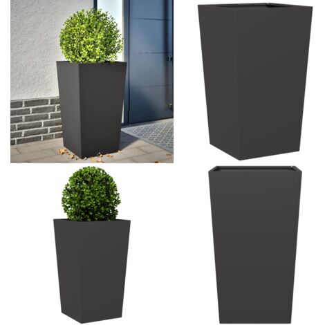 Jardinera de acero negra 45x45x75 cm - Macetero - Acero