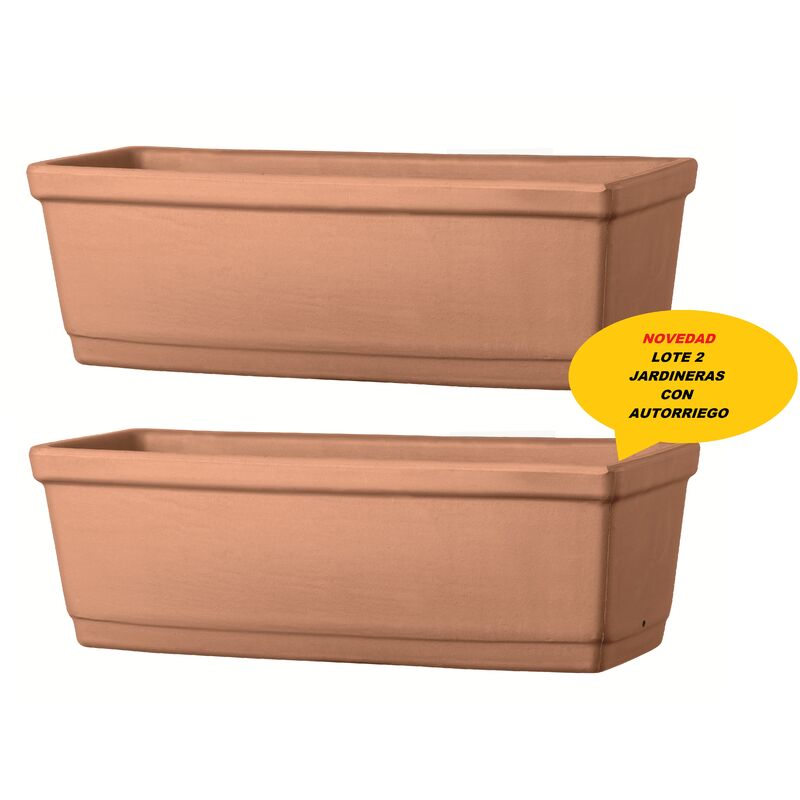 

Anaparra - Set 137 (2 Jardineras Clásicas de Terracota Lisas de 54x22x19cm.)