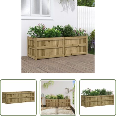 Jardinera de exterior -  Jardinera de madera de pino impregnada 150x50x50cm