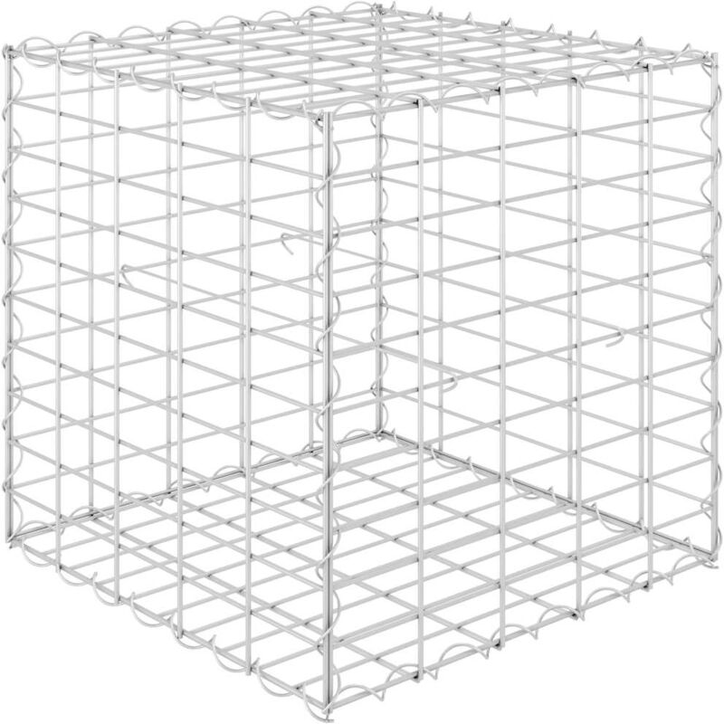 

vidaXL Arriate de gaviones cúbico alambre de acero 50x50x50 cm - Plateado