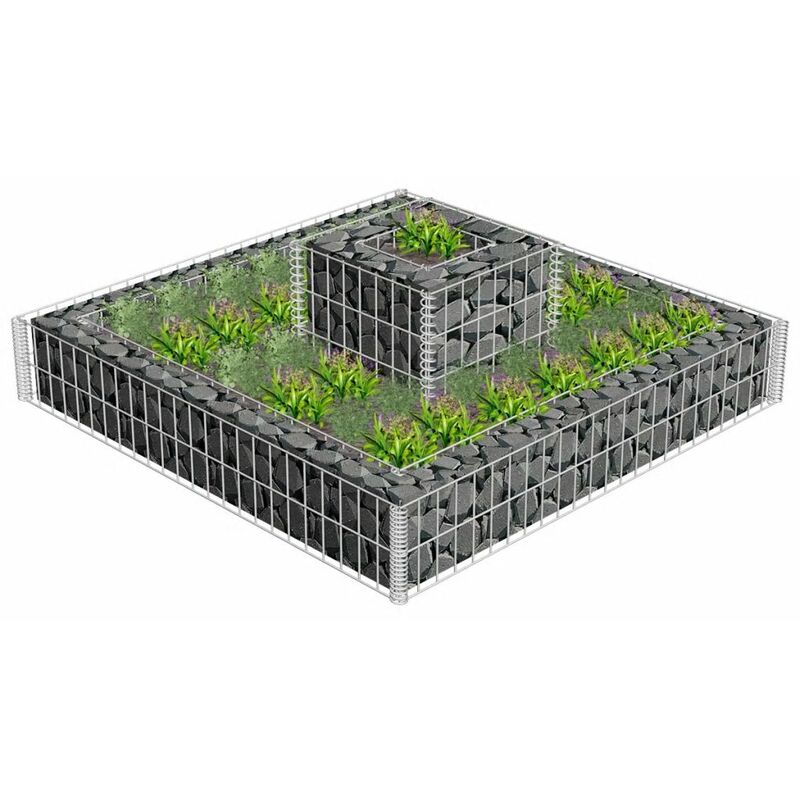

Jardinera de gaviones de acero 120x120x20 cm