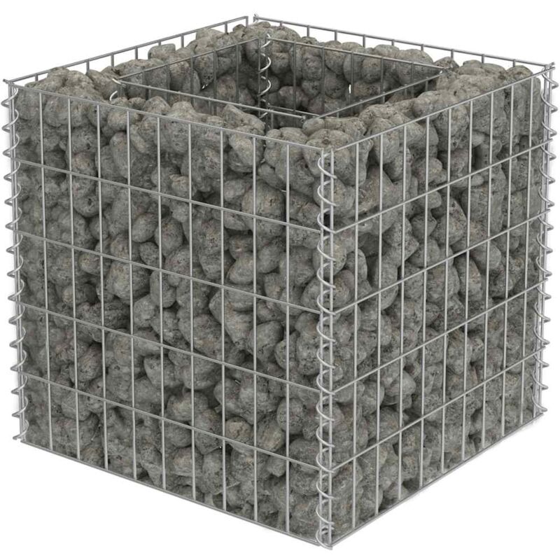 

Arriate de gaviones de acero 50x50x50 cm - Plateado - Vidaxl