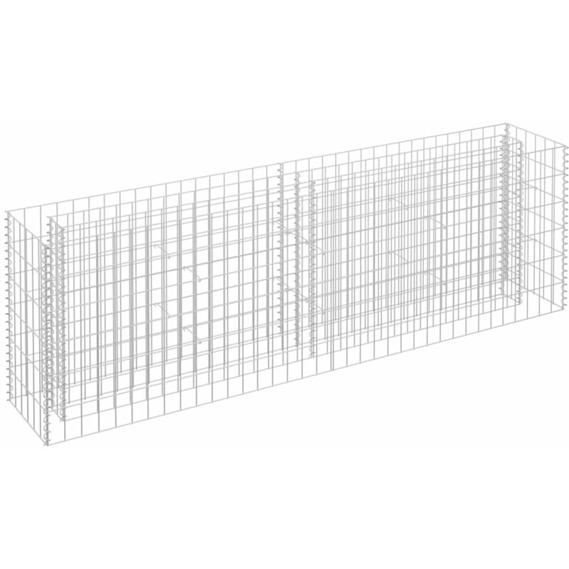 

Arriate de gaviones de acero galvanizado 180x30x60 cm - Plateado - Vidaxl