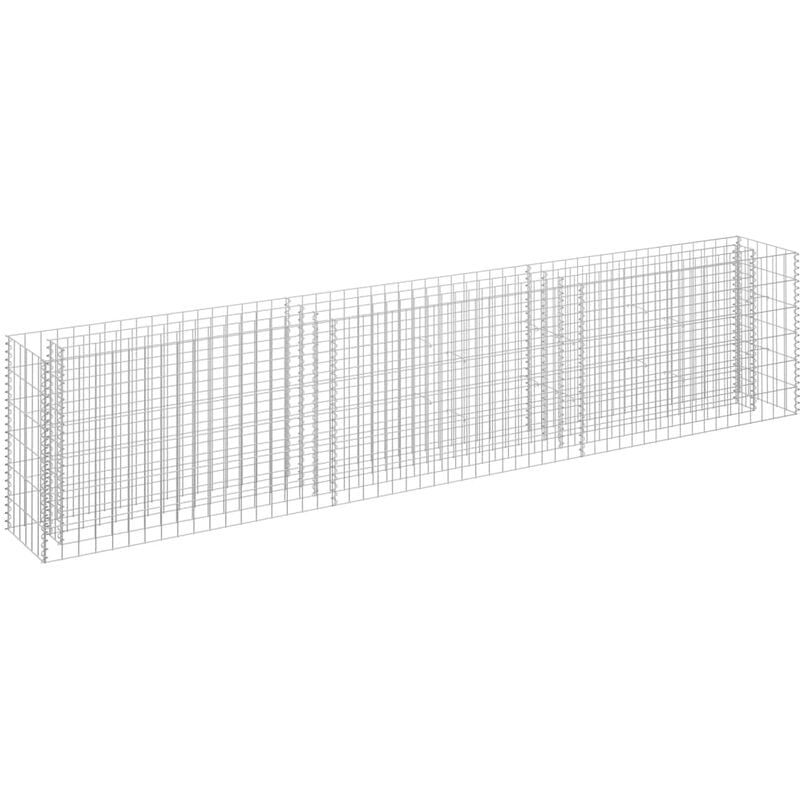 

Arriate de gaviones de acero galvanizado 270x30x60 cm - Plateado - Vidaxl
