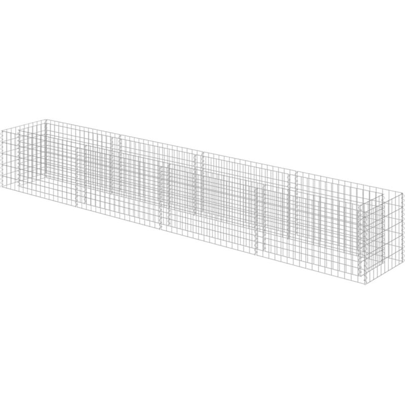 

vidaXL Arriate de gaviones de acero 360x50x50 cm - Plateado