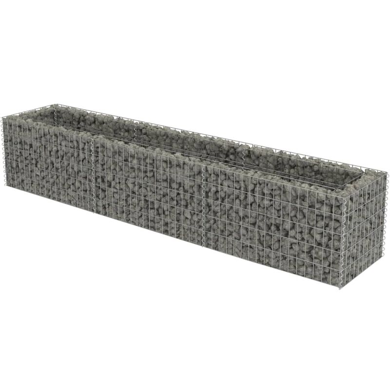 

vidaXL Arriate de gaviones de acero 270x50x50 cm - Plateado