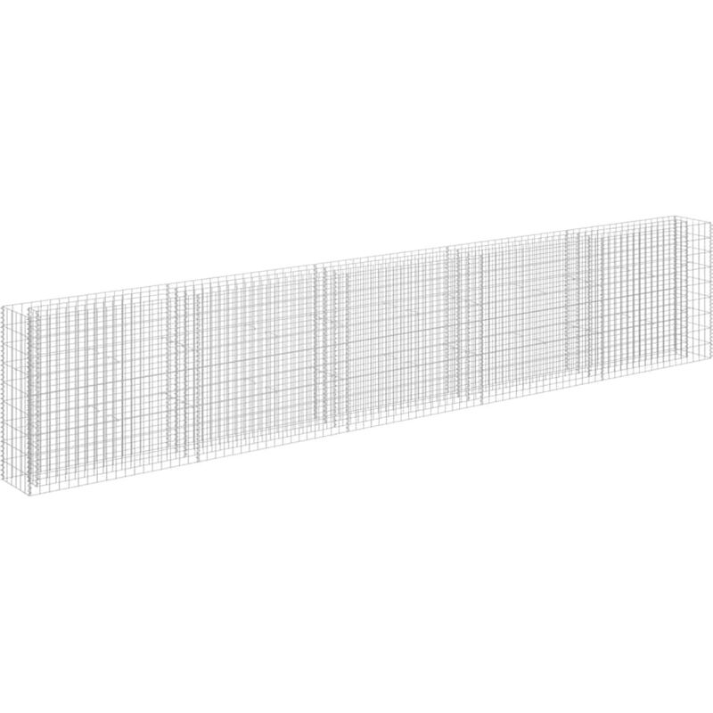 

vidaXL Arriate de gaviones de acero galvanizado 450x30x90 cm - Plateado
