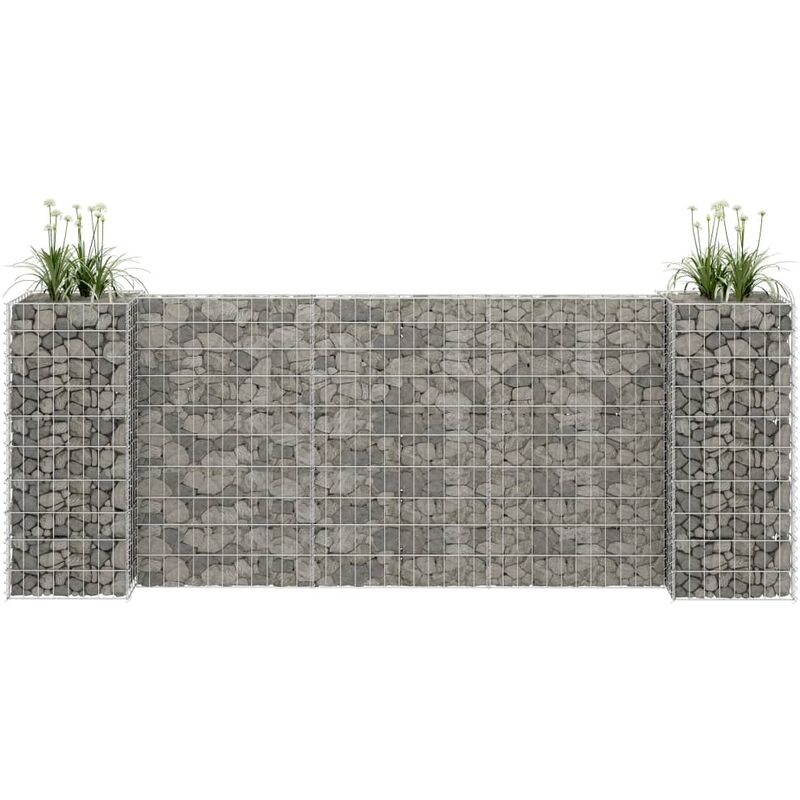 

Jardinera de gaviones forma de H alambre de acero 260x40x100 cm
