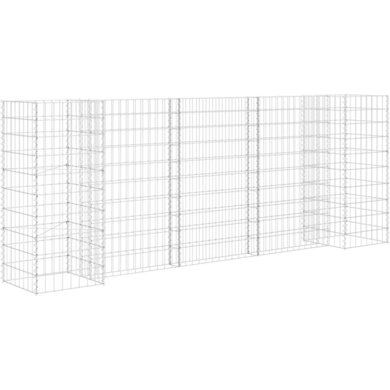 

Jardinera de gaviones forma de H alambre de acero 260x40x100 cm - Plateado - Vidaxl