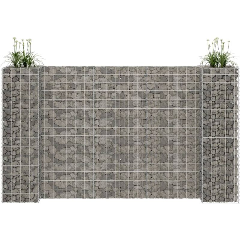 

BHD - Jardinera de gaviones forma de H alambre de acero 260x40x150 cm