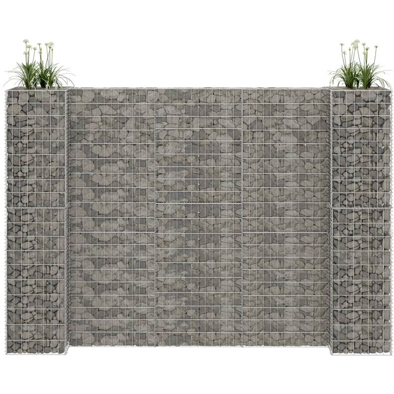 

Jardinera de gaviones forma de H alambre de acero 260x40x180 cm