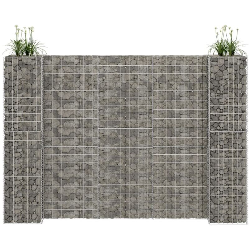 

Jardinera de gaviones forma de H alambre de acero 260x40x200 cm