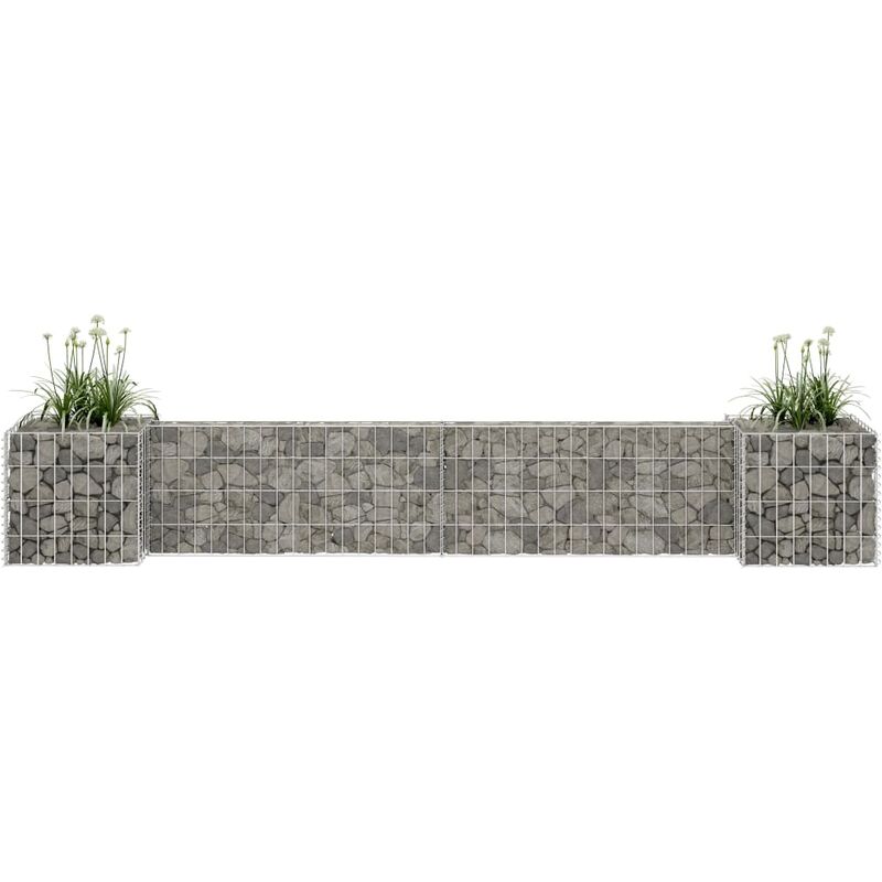

Jardinera de gaviones forma de H alambre de acero 260x40x40 cm