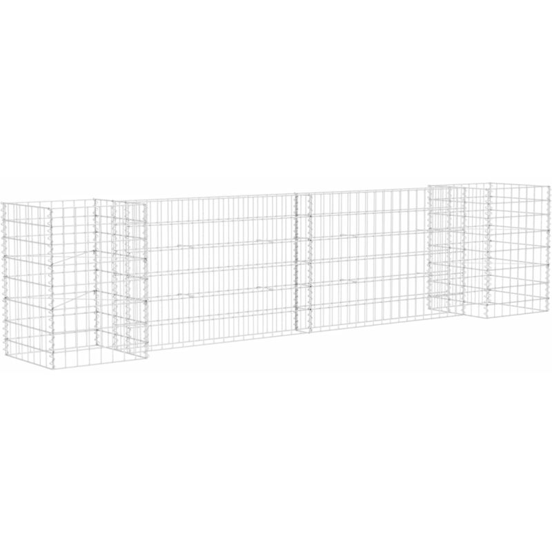 

Jardinera de gaviones forma de H alambre de acero 260x40x60 cm - Plateado - Vidaxl