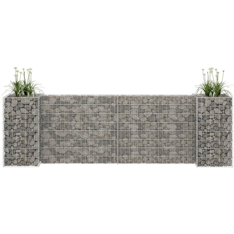 

Jardinera de gaviones forma de H alambre de acero 260x40x80 cm