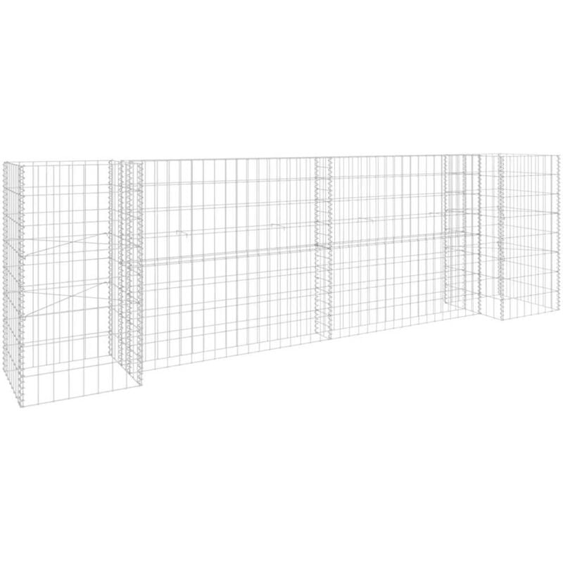 

Jardinera de gaviones forma de H alambre de acero 260x40x80 cm - Plateado - Vidaxl