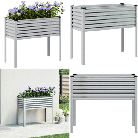 Jardinera de jardín 100x45x90 cm de acero galvanizado - Jardinera galvanizada - Jardinera para jardín