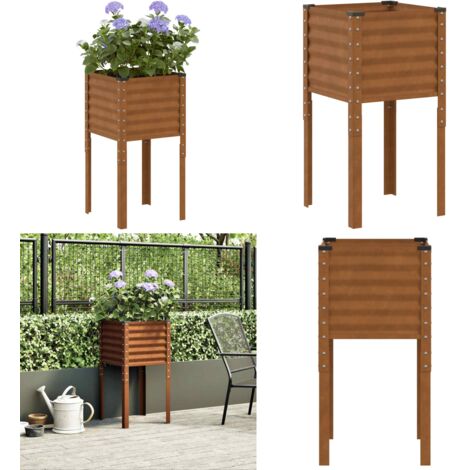 Jardinera de jardín 45x45x88 cm de acero corten - Jardinera para jardín - Jardinera para balcones