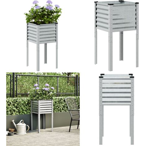 Jardinera de jardín 45x45x88 cm de acero galvanizado - Jardinera galvanizada - Jardinera para jardín