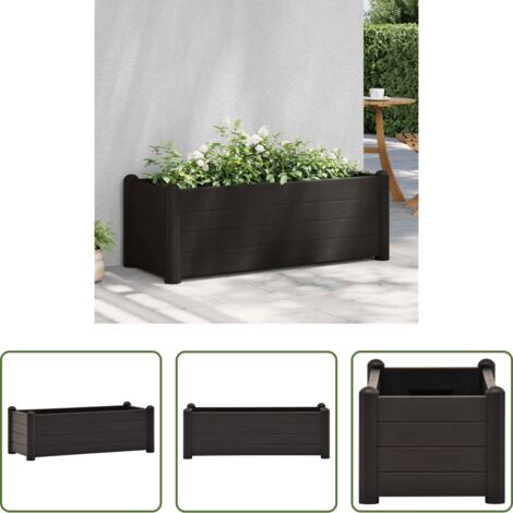 Jardinera de jardín -  Arriate elevado de jardín PP gris antracita 100x43x35 cm