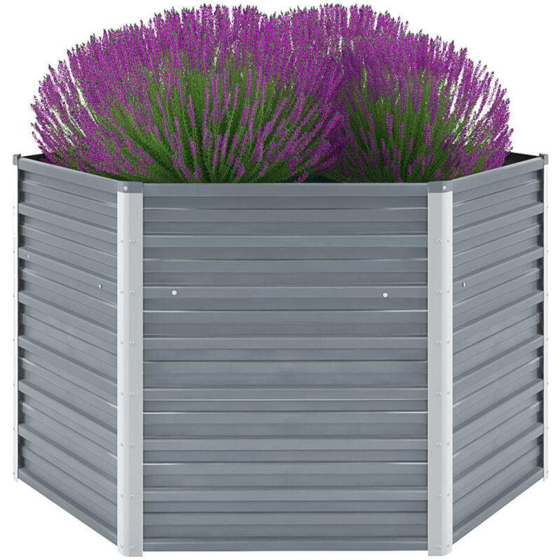 

vidaXL Arriate de jardín de acero galvanizado gris 129x129x77 cm - Gris