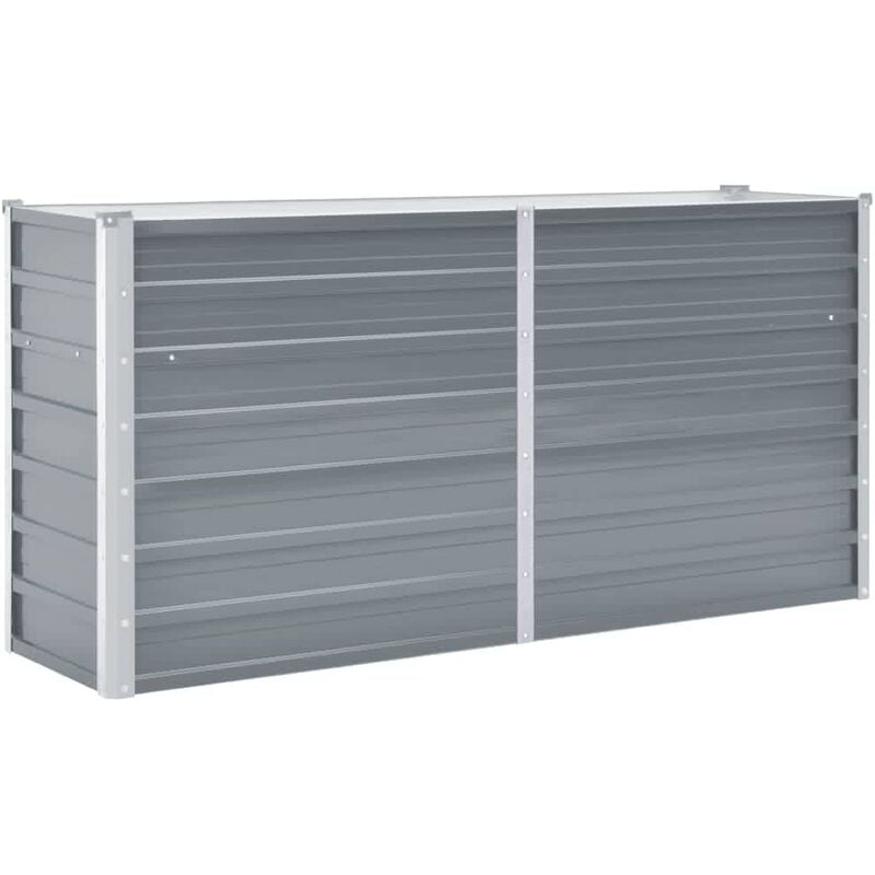 

vidaXL Arriate de jardín de acero galvanizado gris 160x40x77 cm - Gris