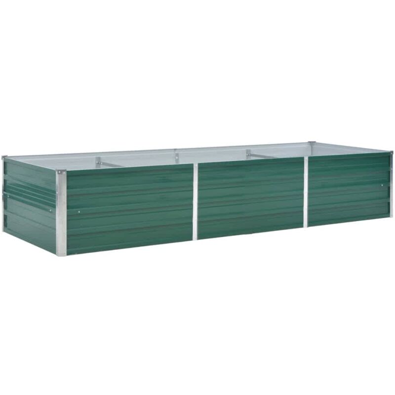 

vidaXL Arriate de jardín de acero galvanizado verde 240x80x45 cm - Verde