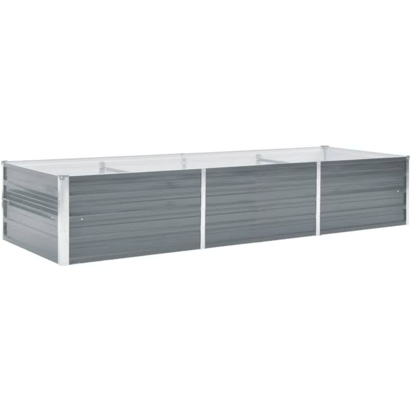 

vidaXL Arriate de jardín de acero galvanizado gris 240x80x45 cm - Gris