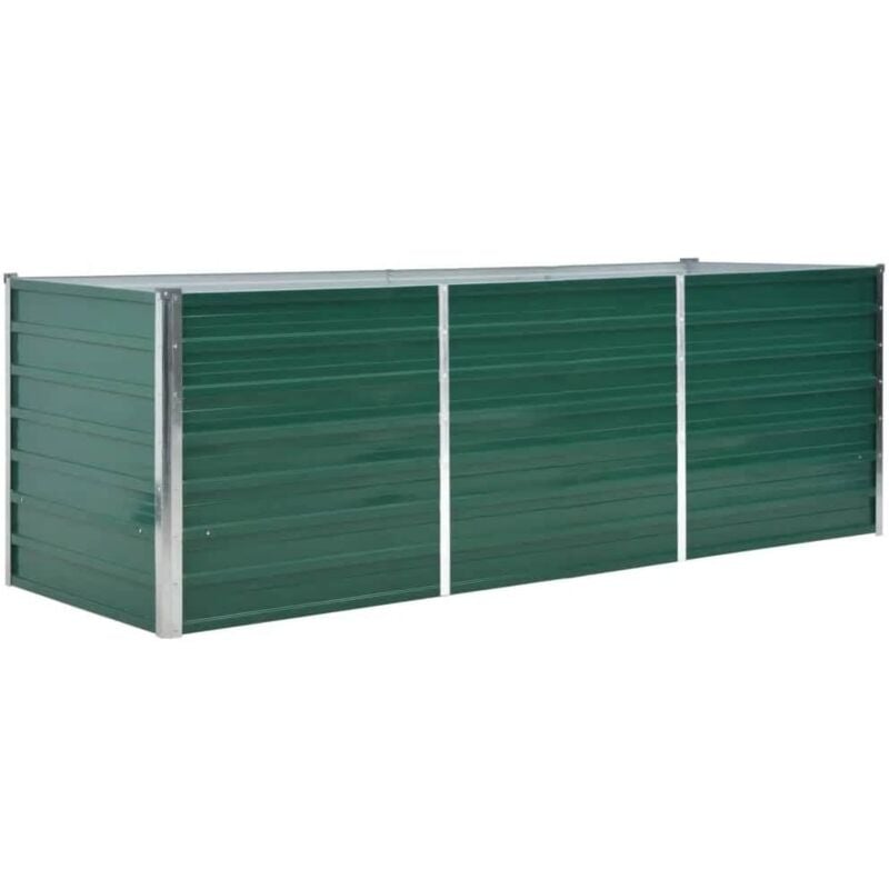 

vidaXL Arriate de jardín de acero galvanizado verde 240x80x77 cm - Verde