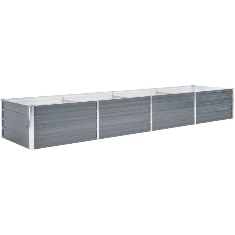 

vidaXL Arriate de jardín de acero galvanizado gris 320x80x45 cm - Gris